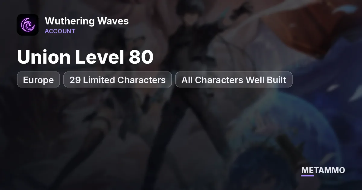 Europe Union Level 80 | 29 Limited Characters | All Characters Well Built - Wuthering Waves account summary