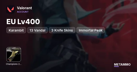 EU Lv400 | Champions 2021 Vandal + Karambit | 13 Vandal + 3 Knife Skins | Immortal Peak
