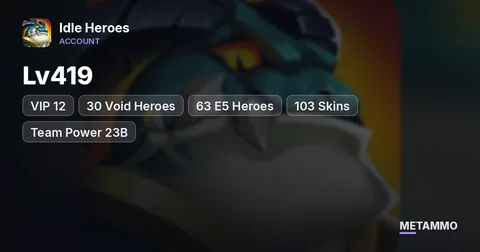 IOS | Lv419 | VIP 12 | 30 Void Heroes | 63 E5 Heroes | 103 Skins | Team Power 23B | 18 Heroes T5 | 10 VIP Awakened