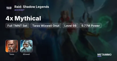 4x Mythical | Full TMNT Set | Taras Wixwell Gnut | Level 98 | 9.77M Power