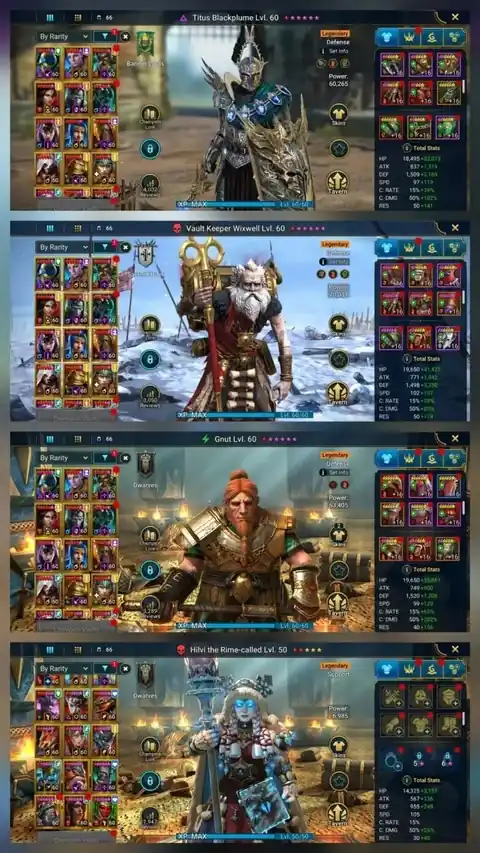 4x Mythical | Full TMNT Set | Taras Wixwell Gnut | Level 98 | 9.77M Power - Raid: Shadow Legends account screenshot 1