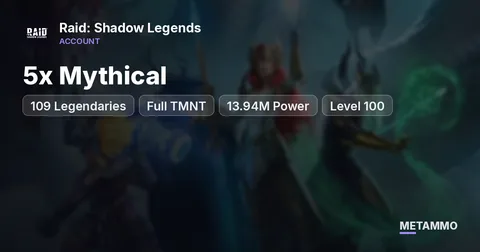 5x Mythical | 109 Legendaries | Full TMNT | 13.94M Power | Level 100