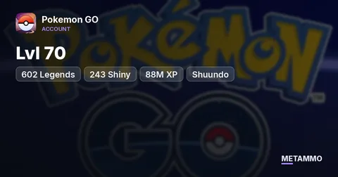 Lvl 70 | 602 Legends | 243 Shiny | 88M XP | Shuundo