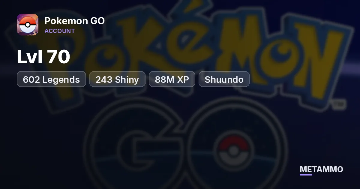 Lvl 70 | 602 Legends | 243 Shiny | 88M XP | Shuundo - Pokemon GO account summary