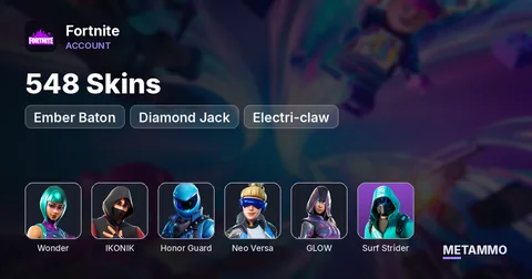 548 Skins | Wonder | IKONIK | Honor Guard | Neo Versa | Glow | Surf Strider | Ember Baton | Diamond Jack | Electri-claw