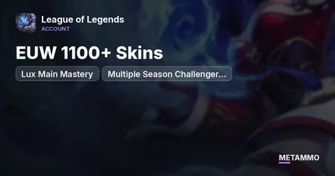 EUW 1100+ Skins | Lux Main Mastery | Multiple Season Challenger Borders & Icons