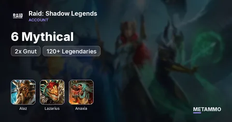 6 Mythical | Mid-Game Account | Alaz, Lazarius, Anaxia, 2x Gnut, Kalvalax | 120+ Legendaries