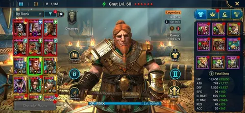 6 Mythical | Mid-Game Account | Alaz, Lazarius, Anaxia, 2x Gnut, Kalvalax | 120+ Legendaries - Raid: Shadow Legends account screenshot 4