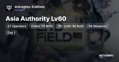 Asia Authority Lv60 | 27 Operators | Ember P5 MAX | 15+ Lv80-90 Built | 58 Weapons | Day 1