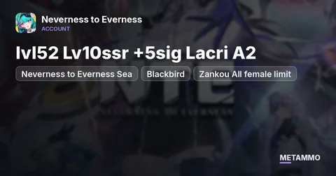 Neverness to Everness Sea | lvl52 Lv10ssr +5sig Lacri A2 | Blackbird | Zankou All female limit