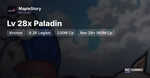 Kronos | Lv 28x Paladin | 9.2K Legion | 230M Cp | Ren 28x 140M Cp