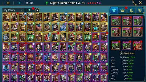 29M Power | 21 Mythicals | Krixia, Nais, Joan | Senna, Klaazag, Wixwell+Titus, 4 TMNT, Predator - Raid: Shadow Legends account screenshot 4