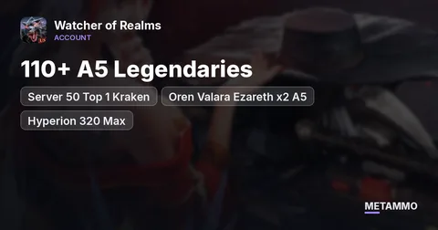 Server 50 Top 1 Kraken | 110+ A5 Legendaries | Oren Valara Ezareth x2 A5 | Hyperion 320 Max