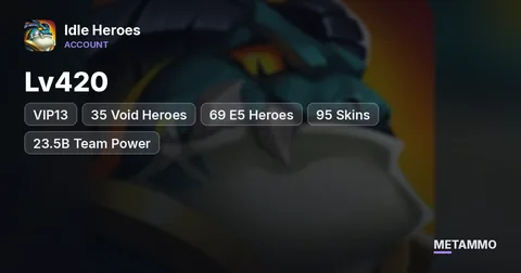 iOS | Lv420 | VIP13 | 35 Void Heroes | 69 E5 Heroes | 95 Skins | 23.5B Team Power | 21 Heroes T5
