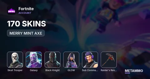 170 SKINS + OG SKULL + GALAXY + BLACK KNIGHT + GLOW + TWITCH PRIMES + OG RAIDERS REVENGE + MERRY MINT AXE + LEVEL 100 BANNER