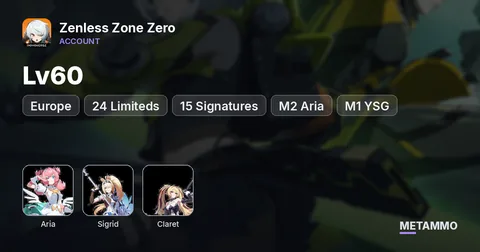 Europe Lv60 | 24 Limiteds + 15 Signatures | All Void Hunters | M2 Aria | M1 YSG / Sigrid / Claret