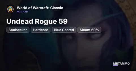 Soulseeker - Undead Rogue 59 ■ Hardcore ■ Blue Geared ■ Mount 60% ■