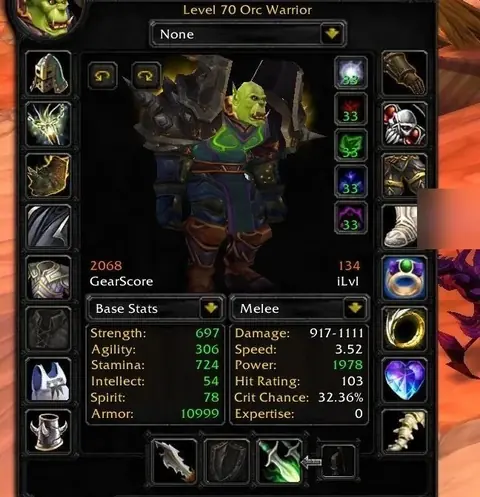 Spineshatter - Orc Warrior 70 ■ 2104 GS ■ T6 ■ PvP 3/5 A3 ■ Enchant 375 ■ BS 375 ■ Full Attune ■ - World of Warcraft: Classic account screenshot 1