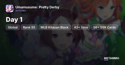 Global Day 1 | Rank S5 | MLB Kitasan Black | 43+ Uma | 56+ SSR Cards | 66K+ Carats
