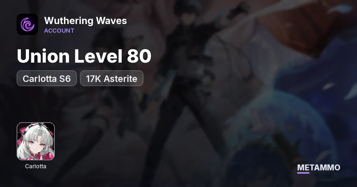 Carlotta S6 | Union Level 80 | 17K Asterite - Wuthering Waves account summary