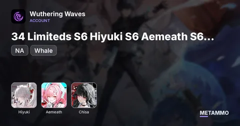 NA Whale | 34 Limiteds S6 Hiyuki S6 Aemeath S6 Chisa +29 Sig