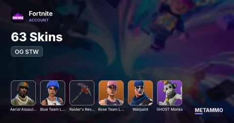 63 Skins | OG STW | OG Aerial Assault Trooper | Rose Team Leader | Warpaint | GHOST Monks | Blue Team Leader | OG Raider's