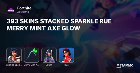 393 SKINS STACKED SPARKLE RUE MERRY MINT AXE GLOW