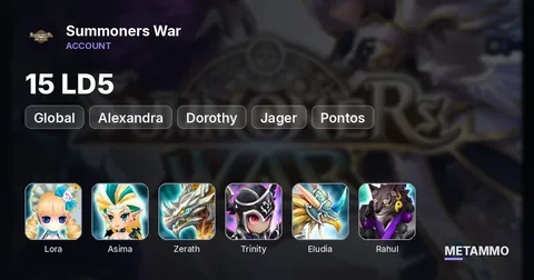 Global | 15 LD5 | Lora, Alexandra, Asima, Zerath, Trinity, Dorothy, Eludia, Jager, Rahul, Pontos, Jessica, Sylvia, Shazam