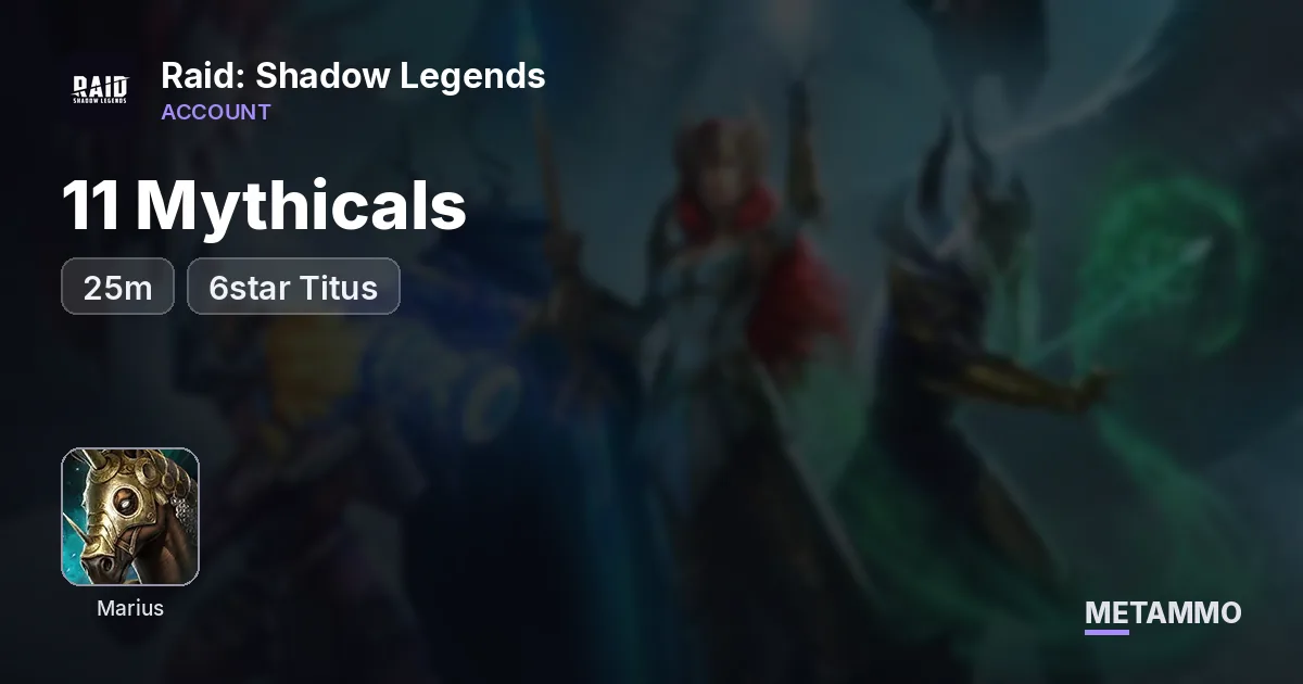 25m | All TMNT | 6star Titus, Gnut, Thor & Marius | 11 Mythicals - Raid: Shadow Legends account summary