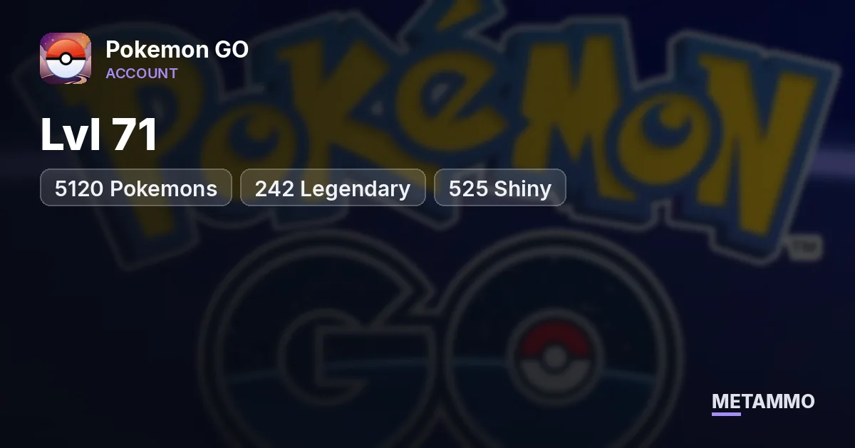 Lvl 71 - 5120 Pokemons / 242 Legendary / 525 Shiny / Galar Birds Trio / - Pokemon GO account summary