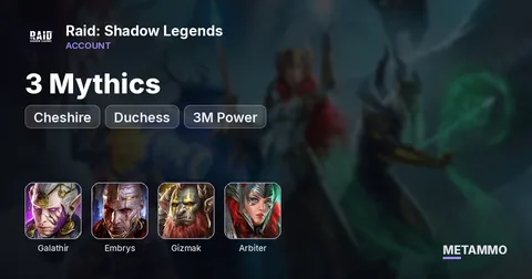 3 Mythics | Galathir, Embrys, Gizmak | Arbiter + Cheshire + Duchess | 3M Power