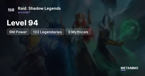 Level 94 | 9M Power | 133 Legendaries | 3 Mythicals