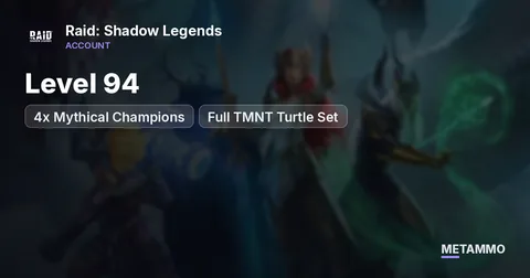 Level 94 | 4x Mythical Champions | Full TMNT Turtle Set