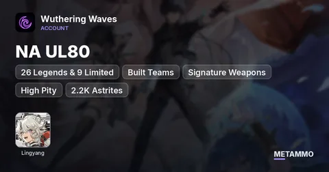 NA UL80 | 26 Legends & 9 Limited | Built Teams + Signature Weapons | Lingyang S2 | High Pity | 2.2K Astrites