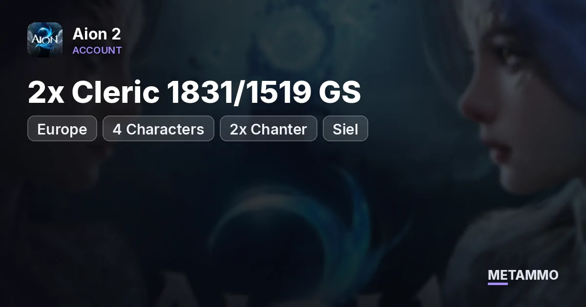 4 Characters | 2x Cleric 1831/1519 GS | 2x Chanter | Siel EU - Aion 2 account summary