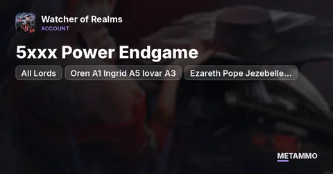 5xxx Power Endgame | All Lords (-1) | Oren A1 Ingrid A5 Iovar A3 | Ezareth Pope Jezebelle Khadgrim