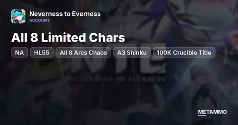 NA HL55 | All 8 Limited Chars + All 8 Arcs Chaos | A3 Shinku | 100K Crucible Title | Porsche + Draco