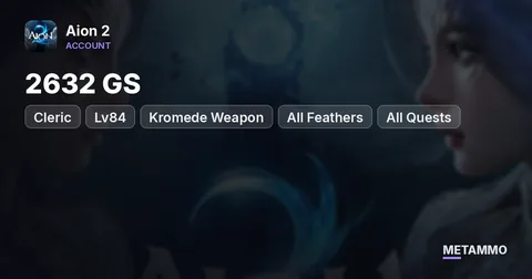 Cleric | 2632 GS | Lv84 | Kromede Weapon | All Feathers | All Quests | +5 PvE Runes