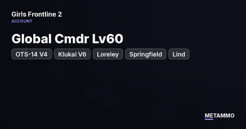 Global Cmdr Lv60 | OTS-14 V4 | Klukai V6 | Loreley + Springfield + Lind | Loreley Limited Skin | 16K Collapse Piece