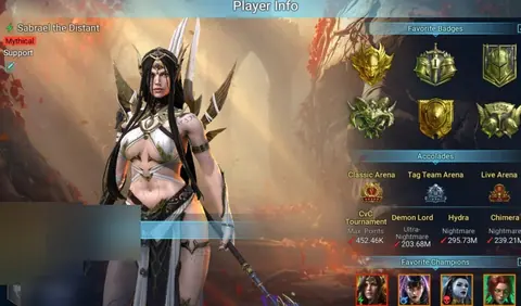 5 Mythics | Sabrael Mikage Embrys Anaxia Gharol | 8M Power | 94 Legendaries - Raid: Shadow Legends account screenshot 1