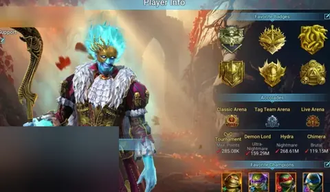 F2P 14m 5 Turtles Predator Marius, Yumeko 6* Acrizia + Gnut Woodman Lion - Raid: Shadow Legends account screenshot 1
