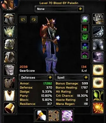 Spineshatter - Blood Elf Paladin 70 ■ Prot 2204 GS ■ Sunwell Ready ■ Lock 1954 GS ■ T5 ■ Enchant 375 ■ Fly 100% - World of Warcraft: Classic account screenshot 1