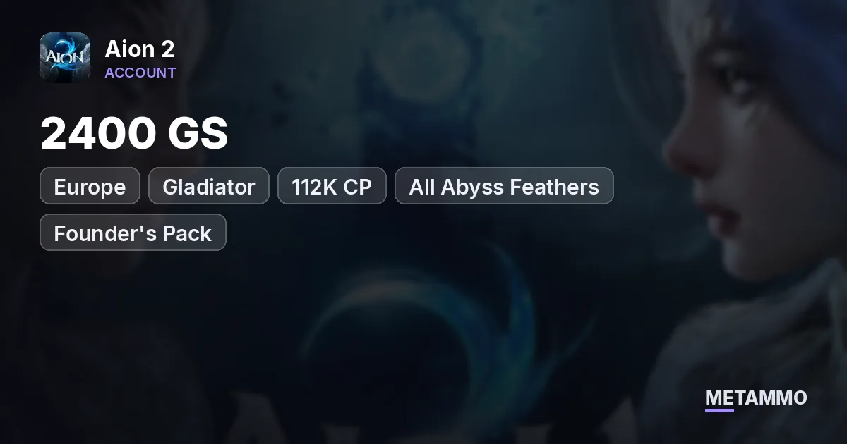 Gladiator | 2400 GS | 112K CP | All Abyss Feathers | Founder's Pack | 2 Battle Passes | EU Israphel - Aion 2 account summary