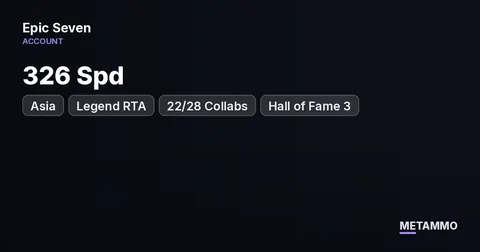 Asia | Legend RTA | 326 Spd | 22/28 Collabs | Hall of Fame 3
