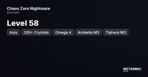 Asia | Level 58 | 32K+ Crystals | Omega 4 | Arabella M3 | Tiphera M3 | Zero System | Maxwell Build