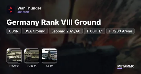 Germany Rank VIII Ground | USSR + USA Ground | Leopard 2 A5/A6 | T-80U-E1 | T-72B3 Arena | Ka-50
