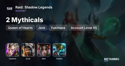 2 Mythicals | Galathir 6-star | Nell, Queen of Hearts, Jack, Fabian, Yukimasa | Account Level 65