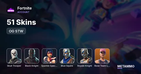 51 Skins | OG STW | OG Skull Trooper | Black Knight | Sparkle Specialist | Blue Squire | Royale Knight | Rose Team Leader
