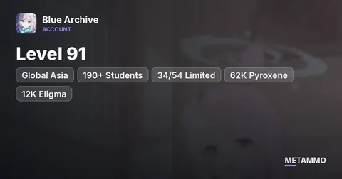Global Asia | Level 91 | 190+ Students | 34/54 Limited | 62K Pyroxene | 12K Eligma