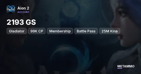 Gladiator | 2193 GS | 99K CP | Membership + Battle Pass | 25M Kina | EU Ulgorn